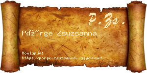 Pörge Zsuzsanna névjegykártya