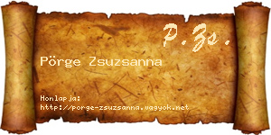 Pörge Zsuzsanna névjegykártya