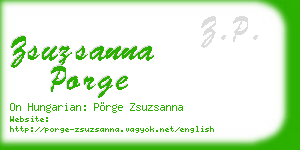 zsuzsanna porge business card